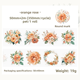 Stickers på rulle - Clear - Orangea rosor