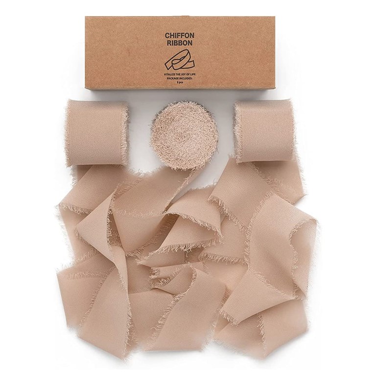 Chiffongband 40mm - 6,5m - Beige