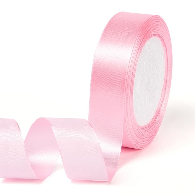 Satinband 25mm - 22m - Ljus rosa