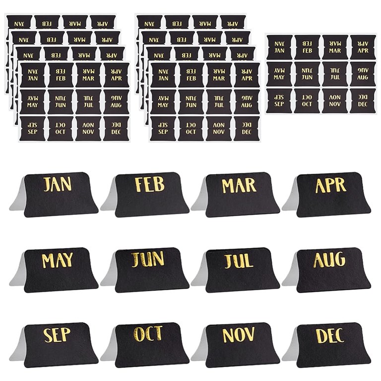 Stickers - Tabs - Månader - 2st ark - Svart