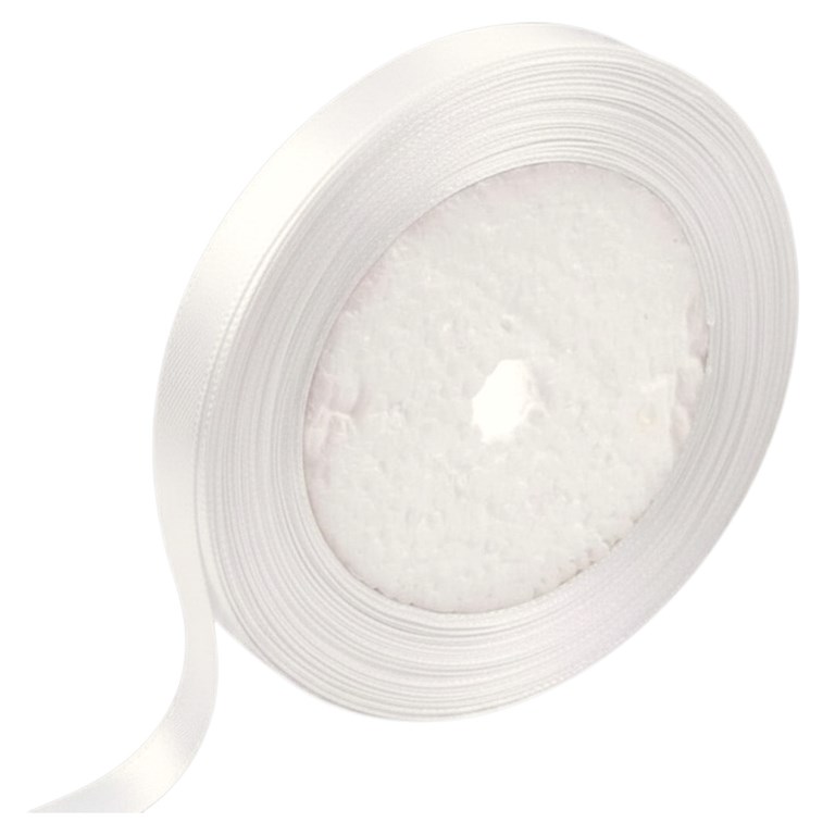 Satinband 10mm - 22m - Råvit