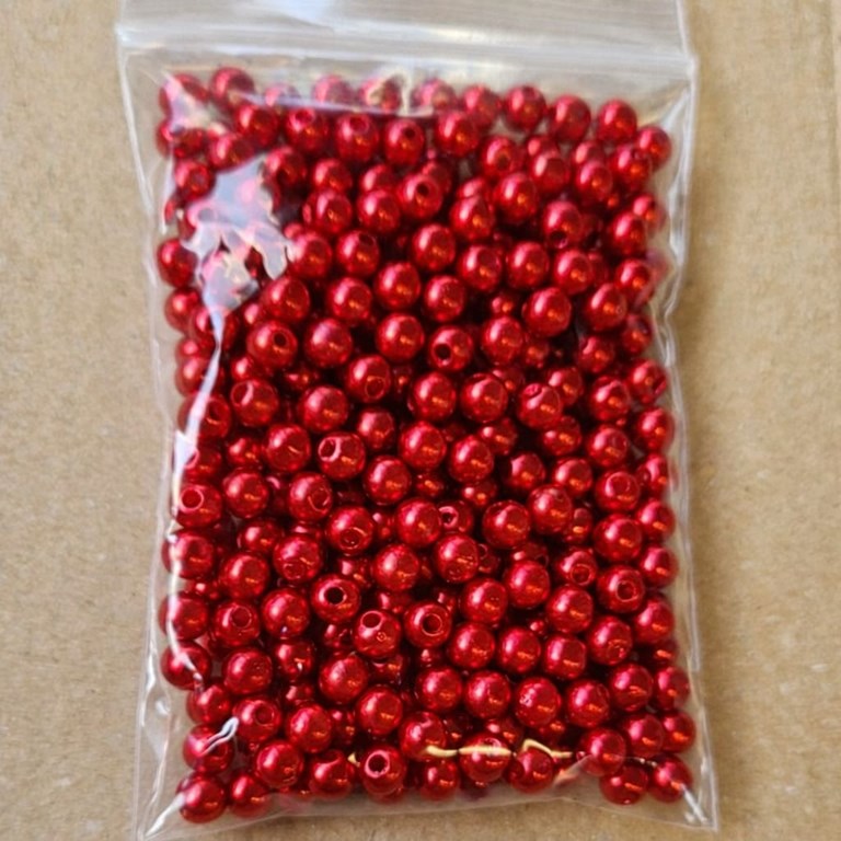 Akrylpärlor - 6mm - 250st - Röda