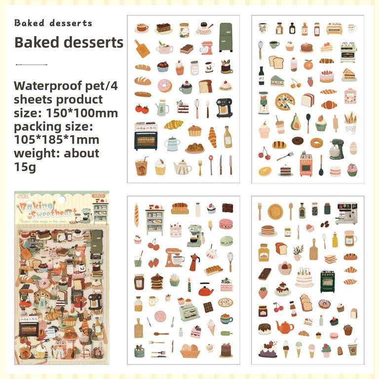 Stickers - Clear - 4st ark - Bakning
