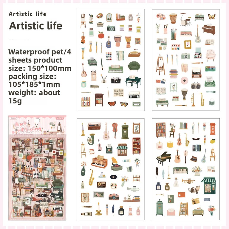 Stickers - Clear - 4st ark - Musik & skapande