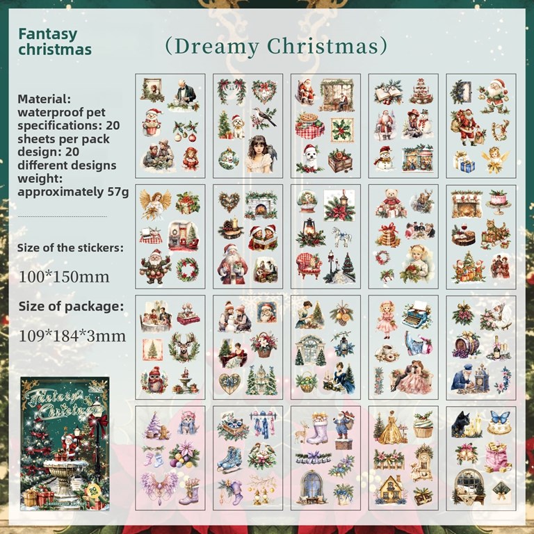 Stickerbook - 20st ark - Drömmig jul