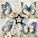 Scrapbookingpapper - 15x15cm - Grunge Butterflies