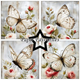 Scrapbookingpapper - 15x15cm - Grunge Butterflies