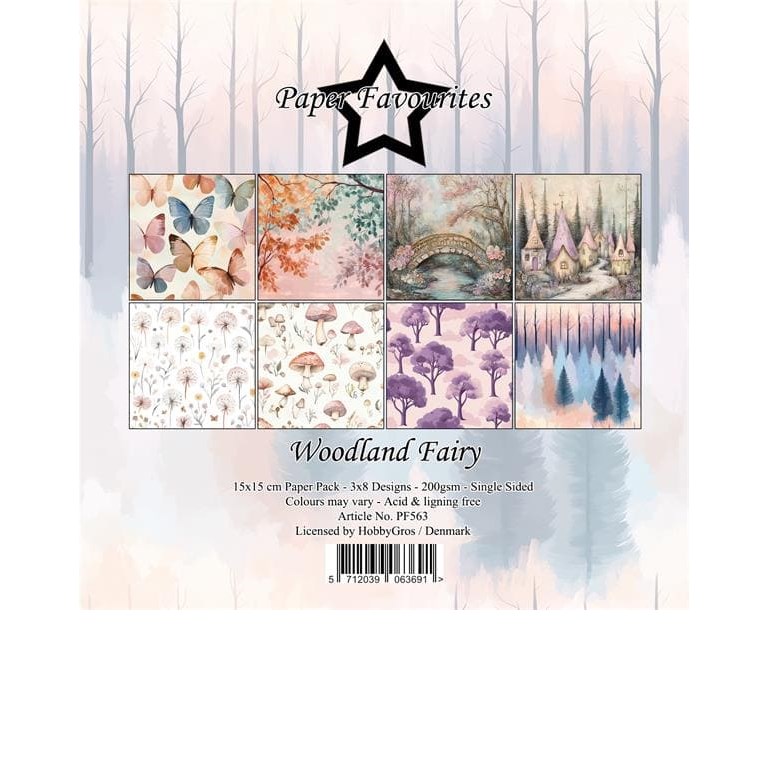 Scrapbookingpapper - 15x15cm - Woodland Fairy