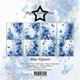 Scrapbookingpapper - 15x15cm - Blue Flowers