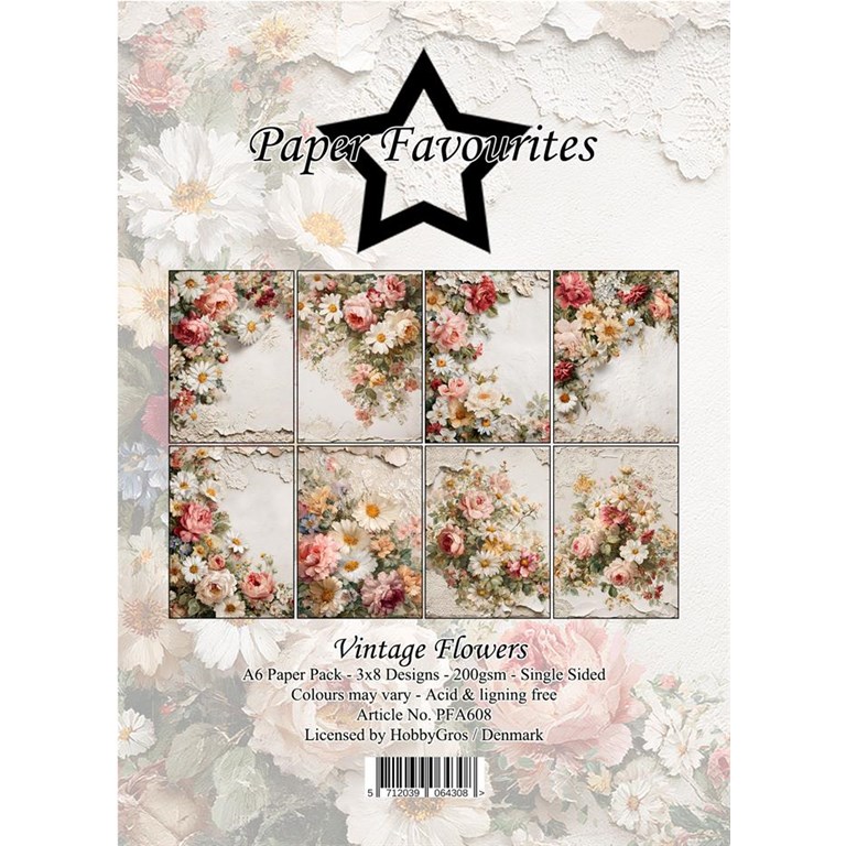 Scrapbookingpapper - A6 - Vintage Flowers