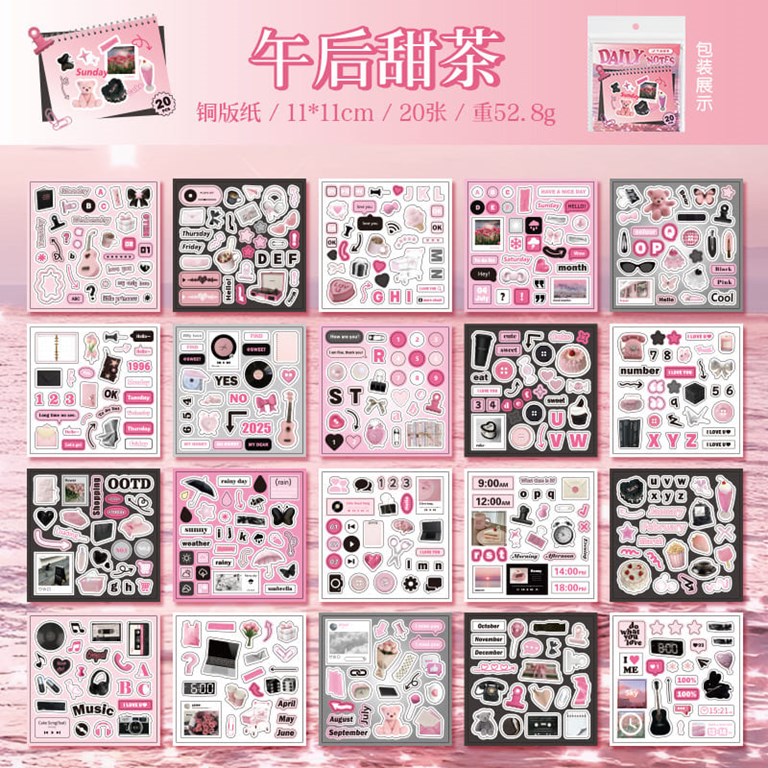 Stickerbook - 20st ark - Daily - Rosa