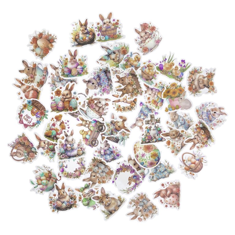 Stickers - Påsk - Vintage Bunnies - 50st