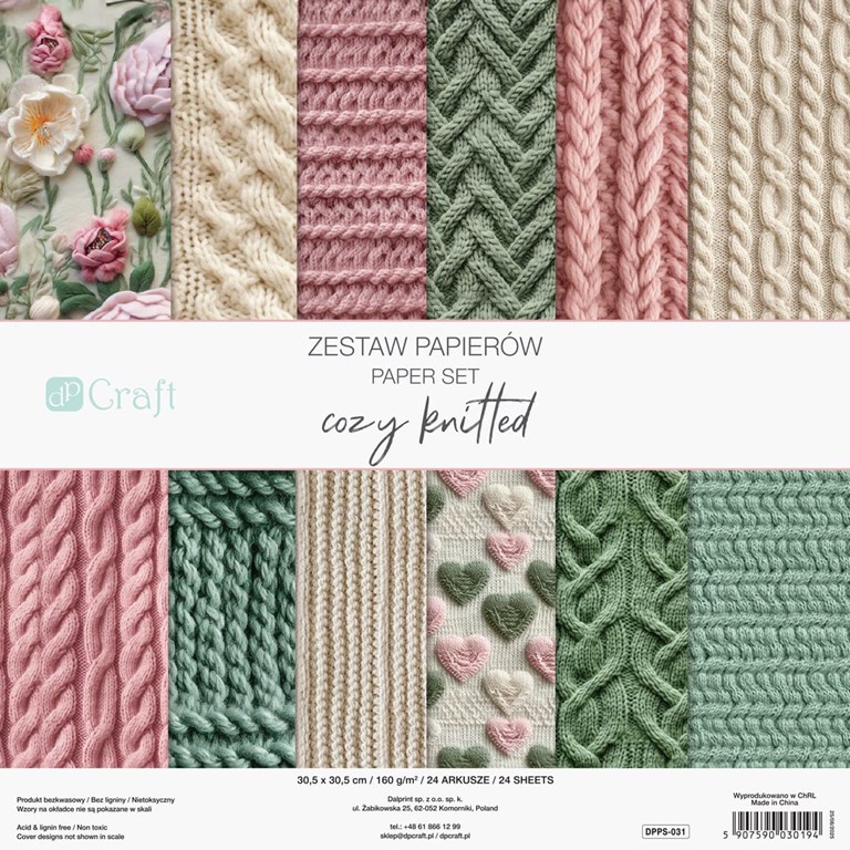 Scrapbookingpapper - 30x30cm - Cozy Knitted