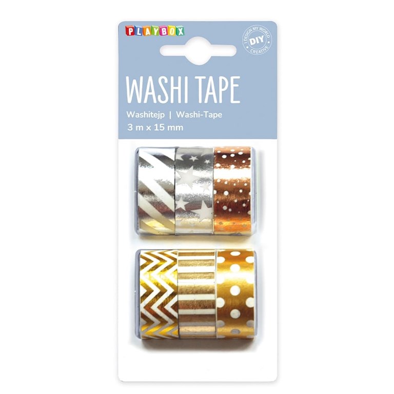 Washitejp - 6st rullar - Metallic
