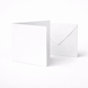 Kort & Kuvert - 20x20cm - Extra tjocka - Vita - 25st