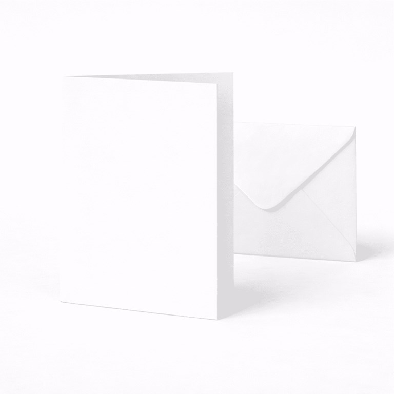 Kort & Kuvert - 12,5x17,5cm - Extra tjocka -  Vita - 40st