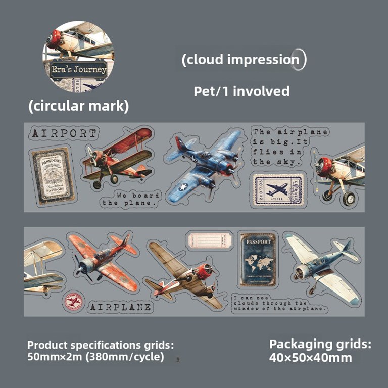 Stickers på rulle - Clear - Flygplan