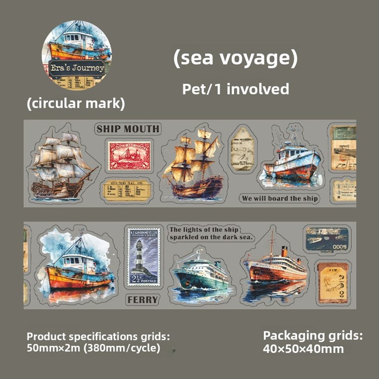 Stickers på rulle - Clear - Skepp