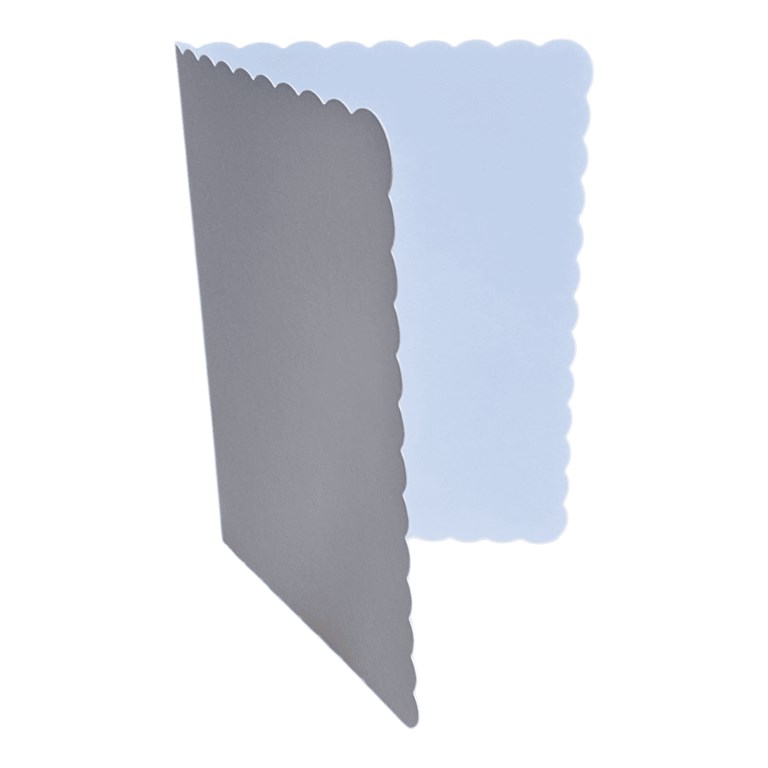 Kort & Kuvert Scalloped- 12,5x17,5cm - Extra tjocka -  Vita - 50st