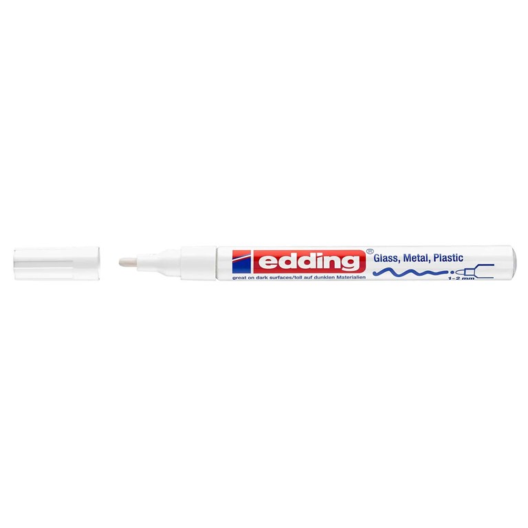 Edding Permanent Märkpenna - Vit 1-2 mm