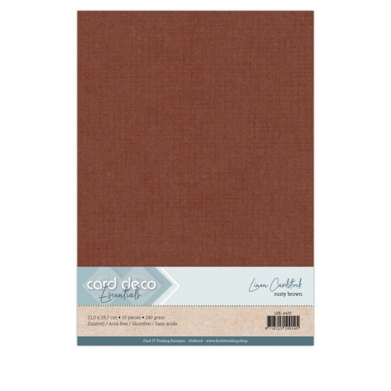Enfärgad Cardstock A4 - 10st ark - Rusty Brown