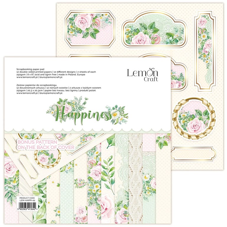 FYNDARTIKEL - Scrapbookingpapper - 20x20cm - Happiness