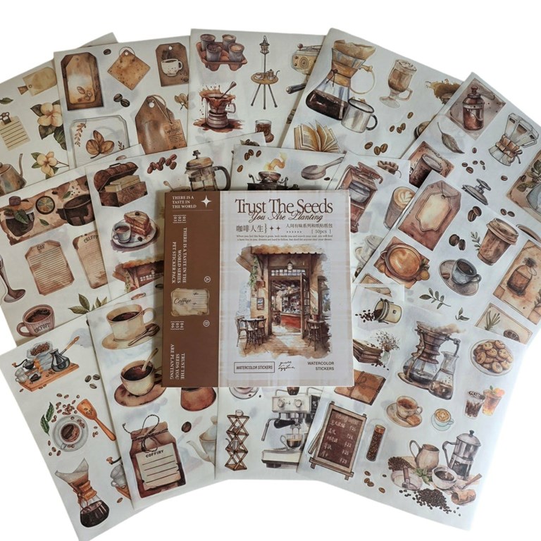 Stickerbook - 50st ark - Kaffemys