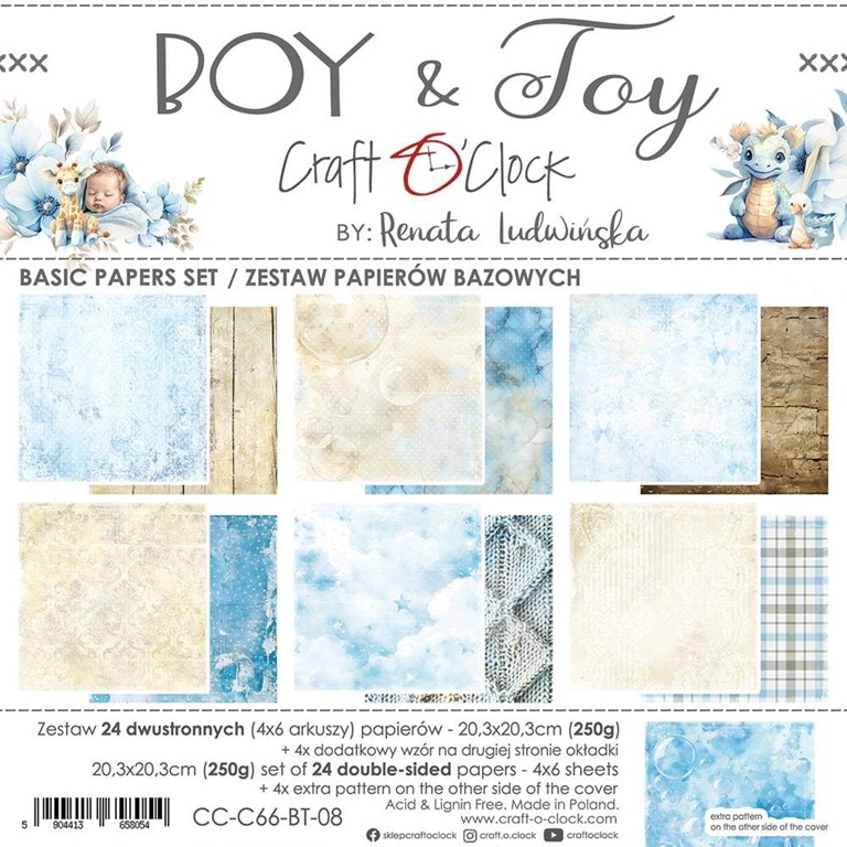 Paper pack - Boy & Toy - 20x20cm