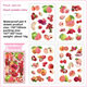 Stickers - Clear - 4st ark - Rosa frukter