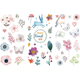 Stickers - Washi - 3st ark - Blommor & Fjärilar