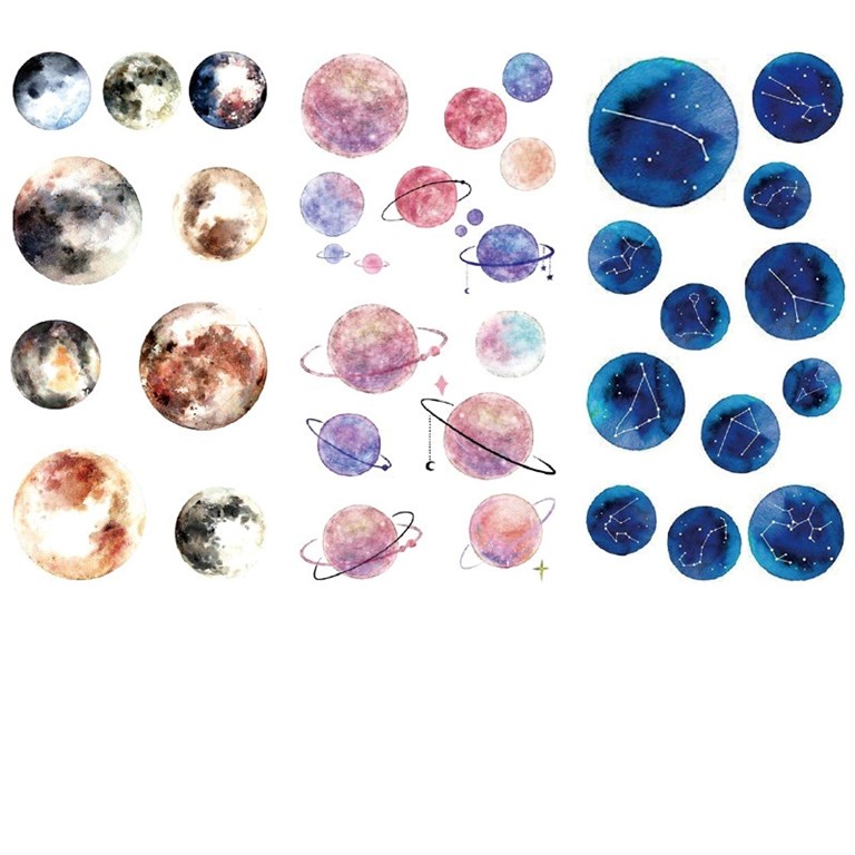 Stickers - Washi - 3st ark - Planeter