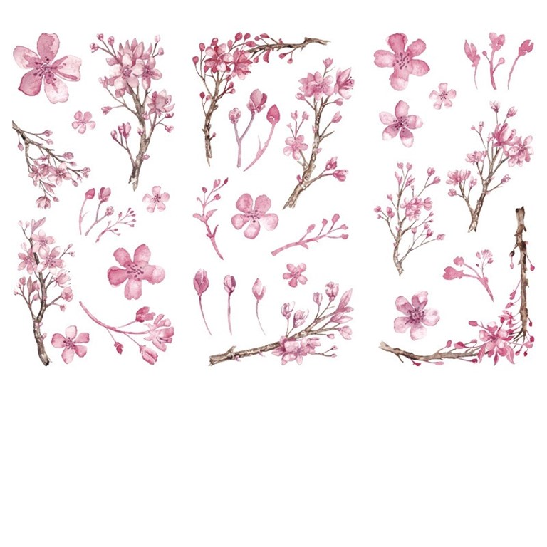 Stickers - Washi - 3st ark - Körsbärsblommor
