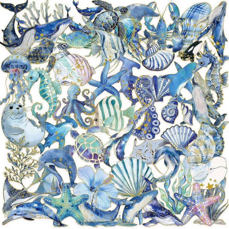 Stickers - Clear - Livet i havet - 50st