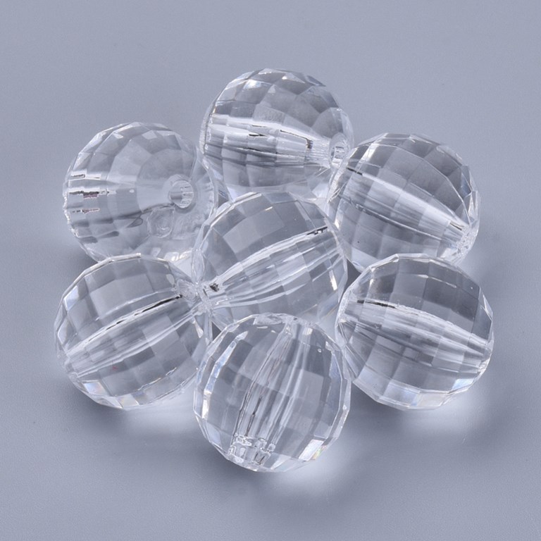Akrylpärlor - Facett - 8mm - 200st - Klara