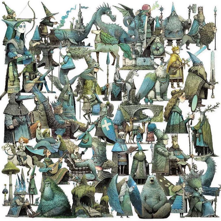 Stickers - Clear - Fantasy Sagofigurer - 50st