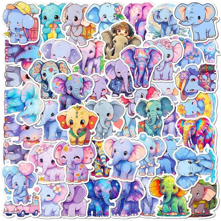 Stickers - Elefanter - 50st
