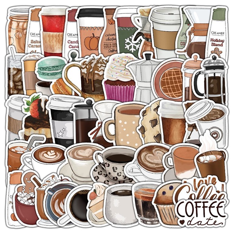 Stickers - Kaffe - 50st