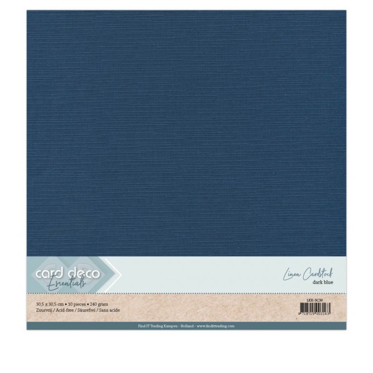 Cardstock - 30x30 cm - Mörkblå  - 10st