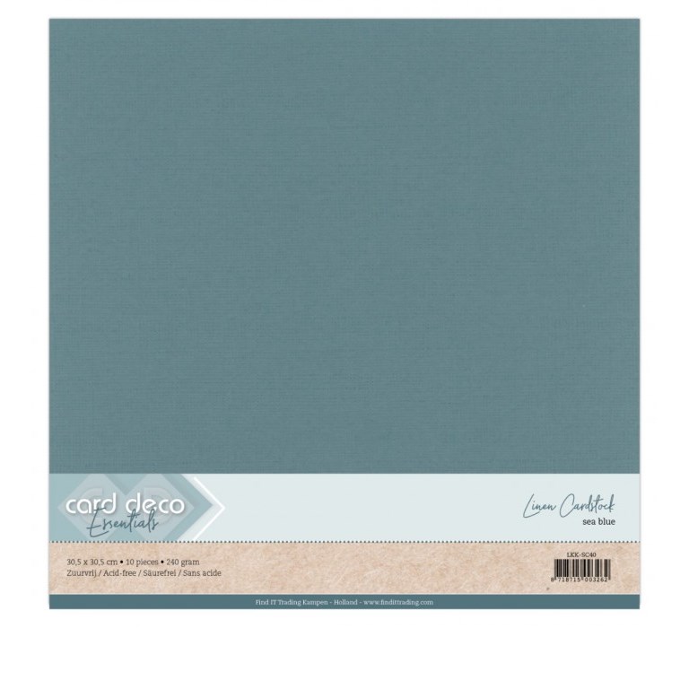 Cardstock - 30x30 cm - Sea Blue - 10st
