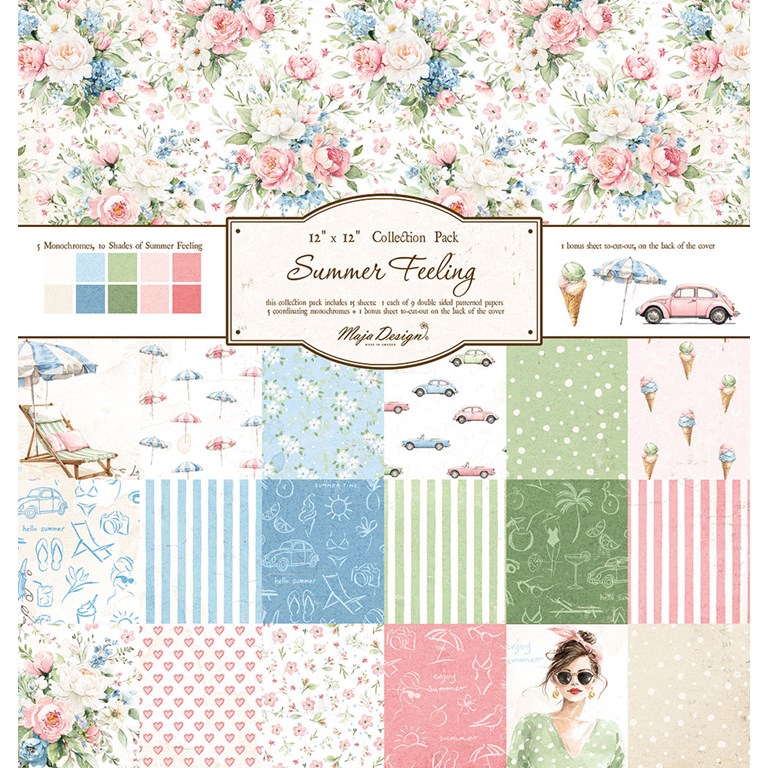 Maja Design - Summer Feeling - Hel kollektion - 30x30cm - 15st ark + 1st bonus