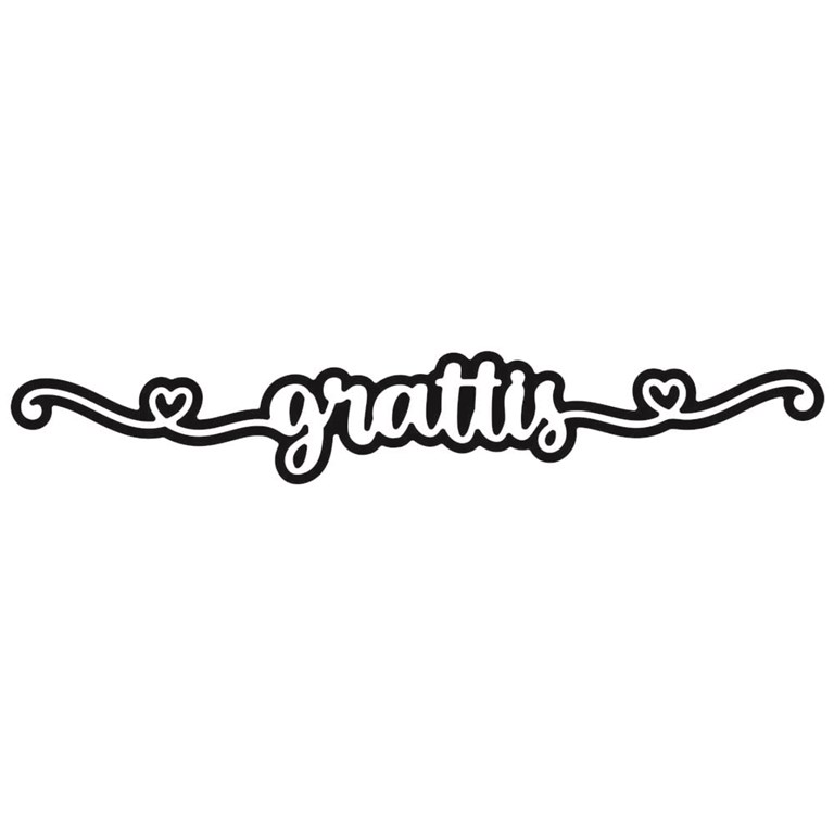 PY Hobby Dies - Grattis - Med Bakgrund - 11,8 x 1,8 cm