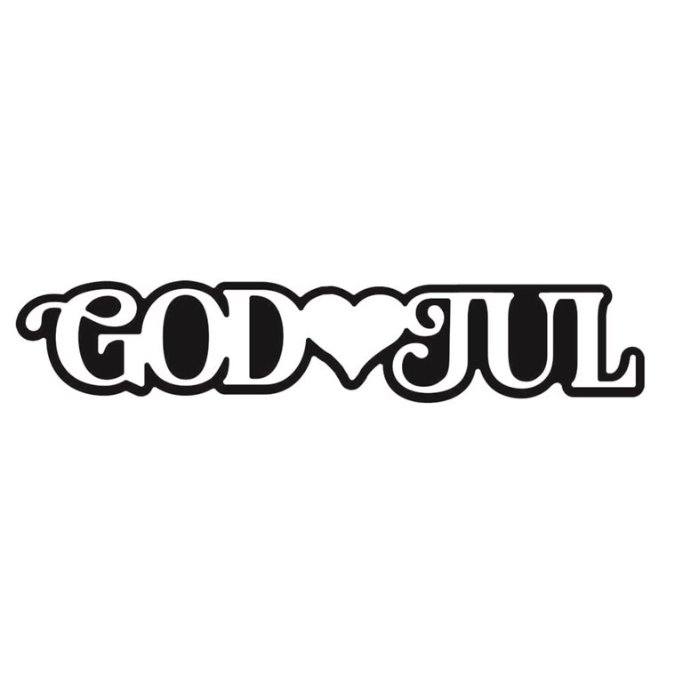 PY Hobby Dies - God jul med hjärta - Med Bakgrund - 10 x 1,6 cm