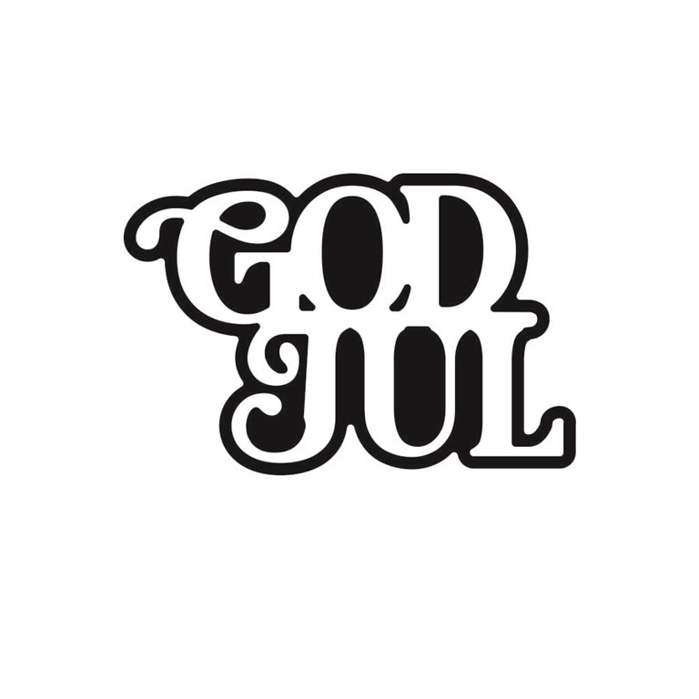 PY Hobby Dies - God Jul - Med Bakgrund - 5,2 x 3,3 cm