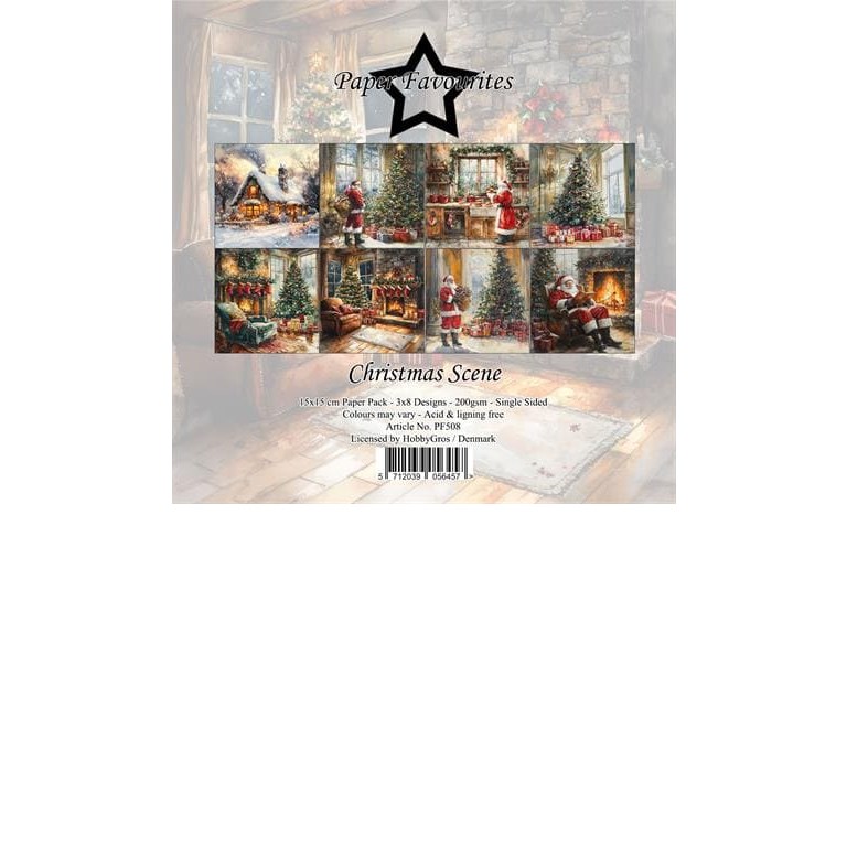 Scrapbookingpapper - 15x15cm - Christmas Scene