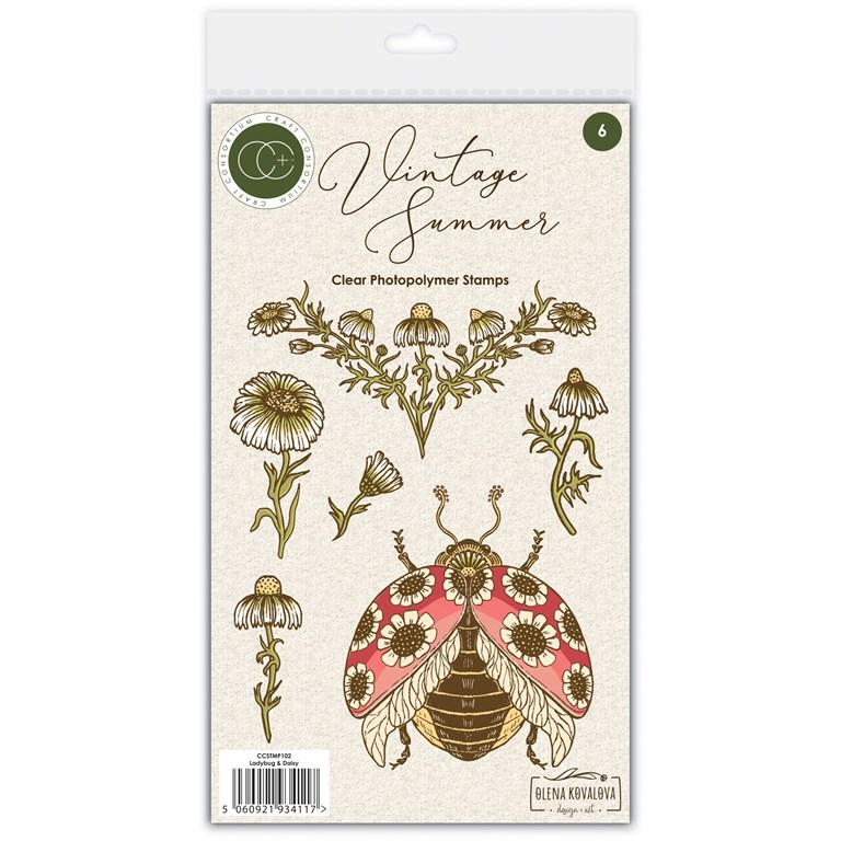 Clearstamps - A6 - Vintage Summer - Ladybug & Daisy