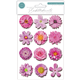 Decoupage Stickers 3D Flowers - Pink
