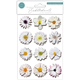Decoupage Stickers 3D Flowers - White