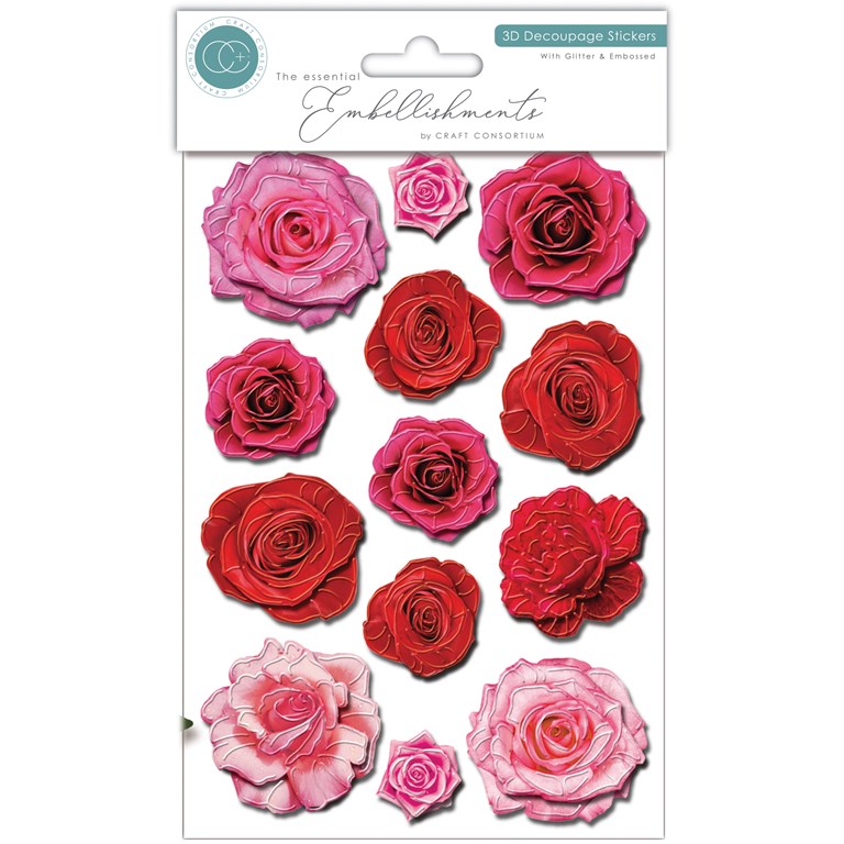 Decoupage Stickers 3D Flowers - Rose