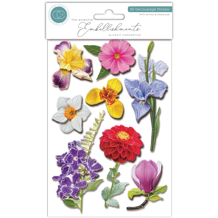 Decoupage Stickers 3D Flowers - Wildflower