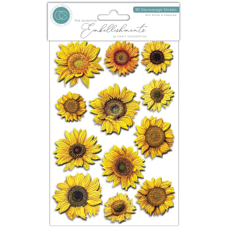 Decoupage Stickers 3D Flowers - Sunflower
